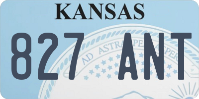 KS license plate 827ANT