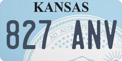 KS license plate 827ANV