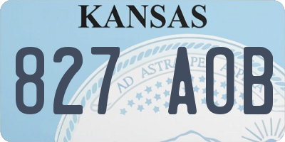 KS license plate 827AOB