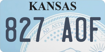 KS license plate 827AOF