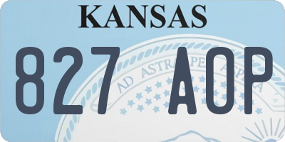 KS license plate 827AOP