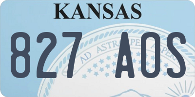KS license plate 827AOS