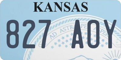 KS license plate 827AOY