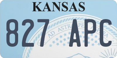 KS license plate 827APC