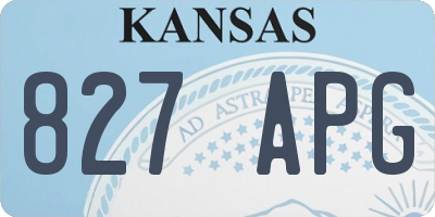 KS license plate 827APG