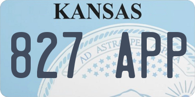 KS license plate 827APP