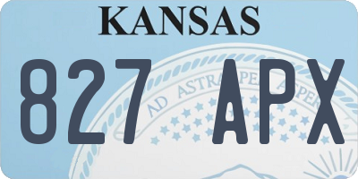 KS license plate 827APX