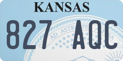 KS license plate 827AQC