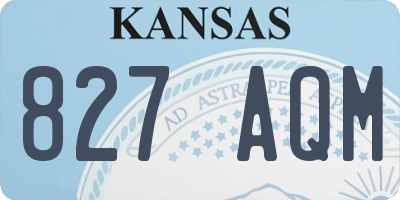 KS license plate 827AQM