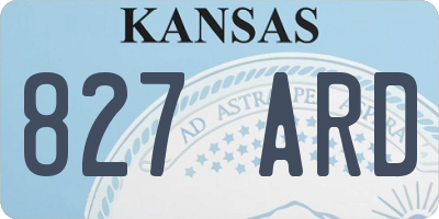 KS license plate 827ARD