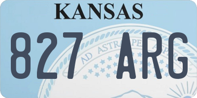 KS license plate 827ARG