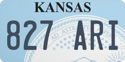 KS license plate 827ARI