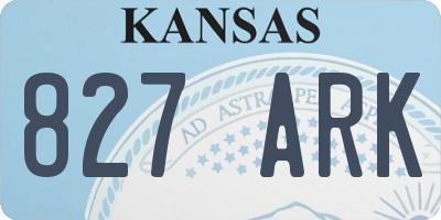 KS license plate 827ARK
