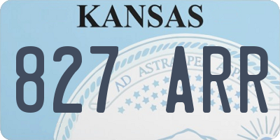 KS license plate 827ARR