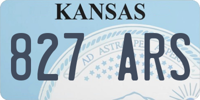 KS license plate 827ARS