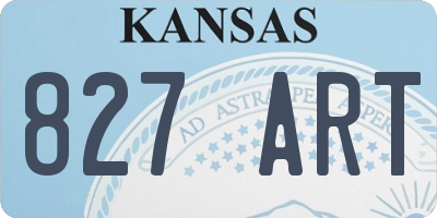 KS license plate 827ART