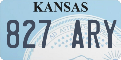 KS license plate 827ARY