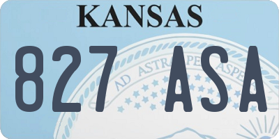KS license plate 827ASA