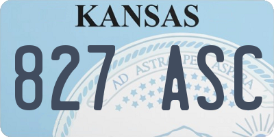 KS license plate 827ASC