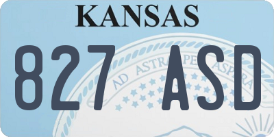 KS license plate 827ASD