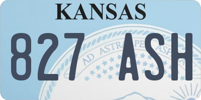 KS license plate 827ASH