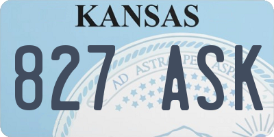 KS license plate 827ASK