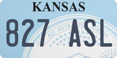 KS license plate 827ASL