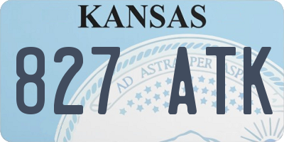 KS license plate 827ATK