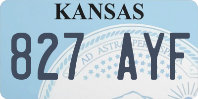 KS license plate 827AYF