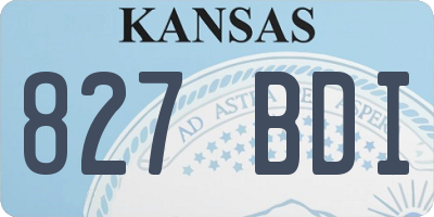 KS license plate 827BDI