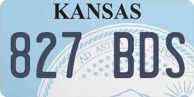 KS license plate 827BDS