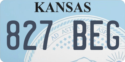 KS license plate 827BEG