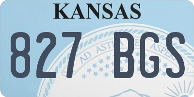KS license plate 827BGS