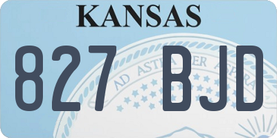 KS license plate 827BJD