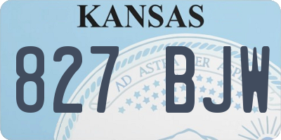 KS license plate 827BJW