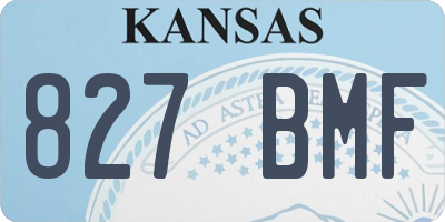 KS license plate 827BMF
