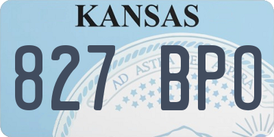 KS license plate 827BPO