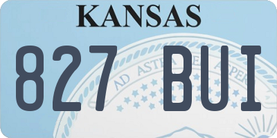 KS license plate 827BUI