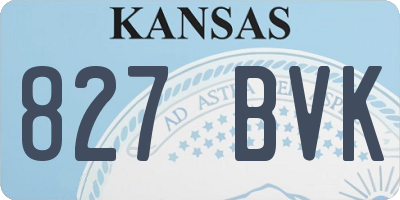 KS license plate 827BVK