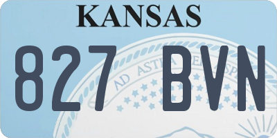 KS license plate 827BVN