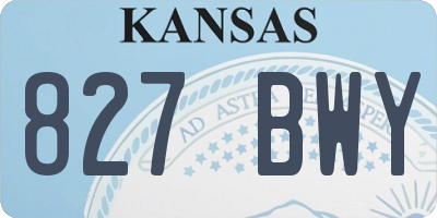KS license plate 827BWY
