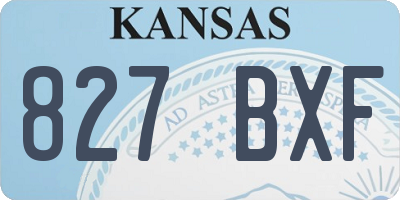 KS license plate 827BXF