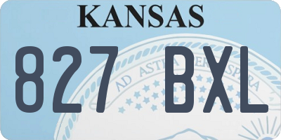 KS license plate 827BXL