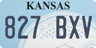 KS license plate 827BXV