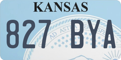 KS license plate 827BYA