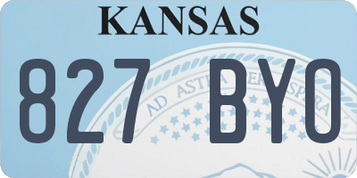 KS license plate 827BYO