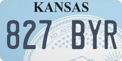 KS license plate 827BYR