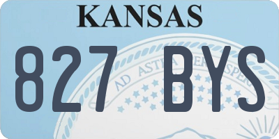 KS license plate 827BYS