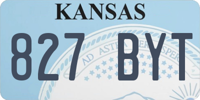 KS license plate 827BYT