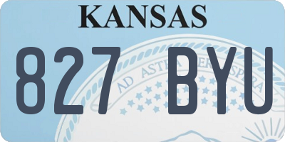 KS license plate 827BYU
